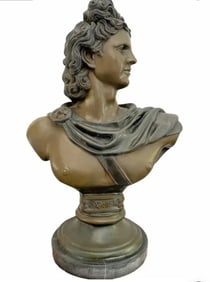 Huge Life Size Bronze Apollo Bust