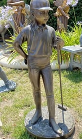Life Size Bronze Polo Gril by Jim Davidson