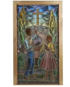 71 inches Tall 20th Century Stained Glass Window