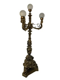 Cherubs and Lions Bronze Floor Lamp