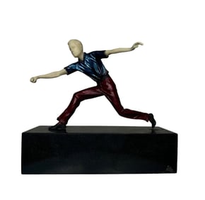Large Art Deco Man Bronze Sculpture
