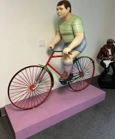 Life Size Boy on Bike by Sergio Bustamente Sculpture