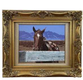 1984 Horse Pil Painting by L. Benjamin Porter