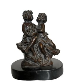 Cherubs and Grapes Bronze Sculpture