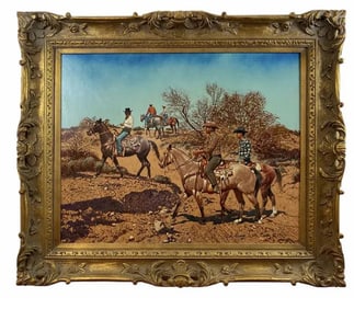 1986 Working CowHand by L. Benjamin Porter Oil on Panel