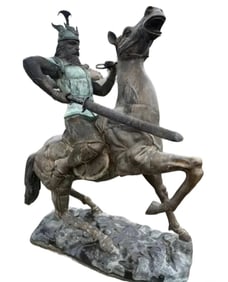 Life Size Bronze King Riding a Horse Sculpture