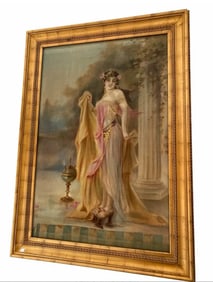 19th Century Huge Queen Hand Painting