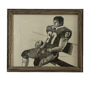 1984 Sport Pencil Drawing Art by Walt Johnston