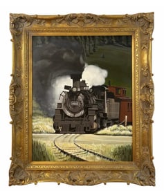 1986 Scenic Railroad Train Oil Painting