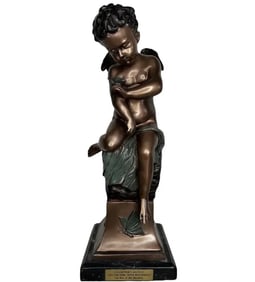 Bronze Sculpture -Seated Girl with Butterfly