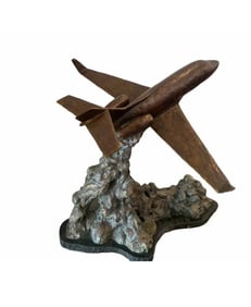 Huge Bronze Jet Airplane Sculpture