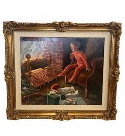 Christmas Gift Oil on Canvas Painting