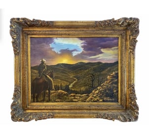 Western Sunset Oil Painting by Dan Donovan