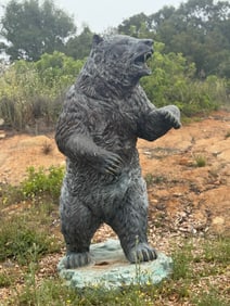 Life size, American bronze, bear sculpture by Max Turner