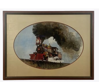 WaterColor Train oil Painting by Tom Darrah