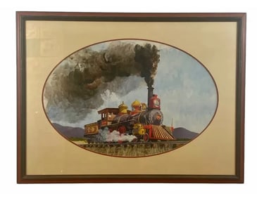 WaterColor Train oil Painting by Tom Darrah