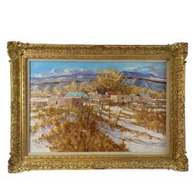 Large Adobe Houses -1991 Oil Painting by Ralph Leyba