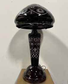 25 in H Glass Mushroom Lamp