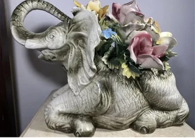 Large Italian Capodimonte Elephant