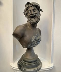 God of Wine Bronze Bust Sculpture