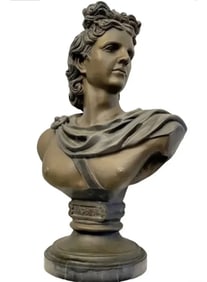 Life-Size Bronze Apollo Bust Sculpture