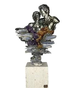 Amethyst man and Woman Bronze Sculpture