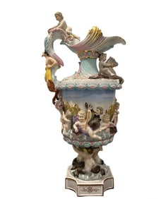 Large German Porcelain Pitcher