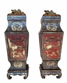 Pair of Chinese Wood Pedestals
