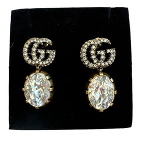 Gucci Double G Earrings With Crystal