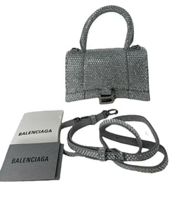 Extra Small Hourglass Crystal & Suede Top Handle Bag