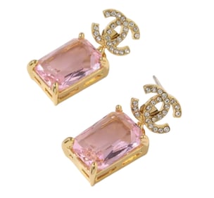 Chanel Gold and Pink Earrings