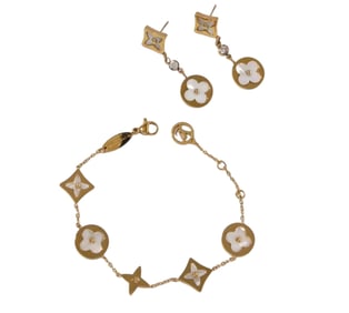 Louis Vuitton Bracelet and Earrings Set
