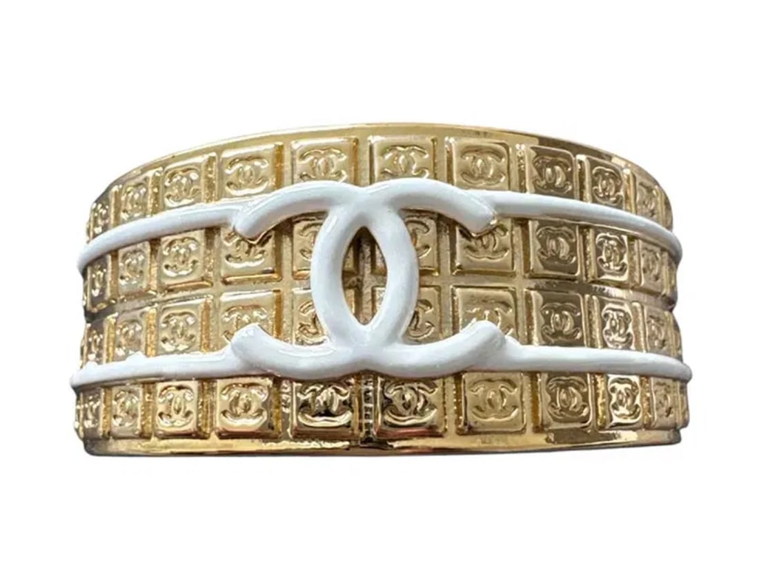 Chanel Gold and White Bracelet: includes box- Shipping only. All sales are final.