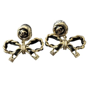 Chanel Gold and Black Earrings