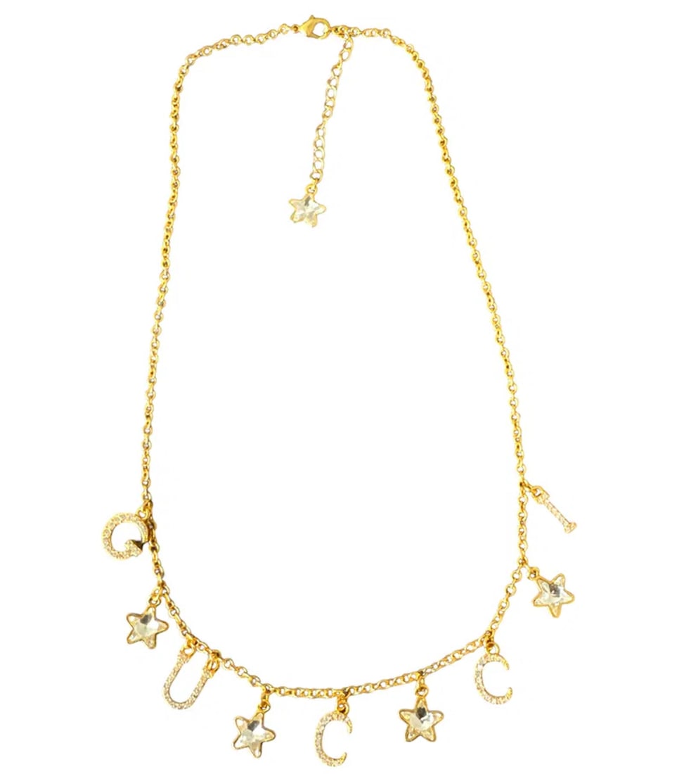 Gucci Logo Mark Star Necklace: Dust Bag and Box Included- Shipping only .