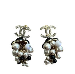 Chanel Faux Pearl, Gold Metal and Acrylic Fruit Glass Pearl Earrings: Includes box- Shipping only. All sales are final. Review all the details before bidding.