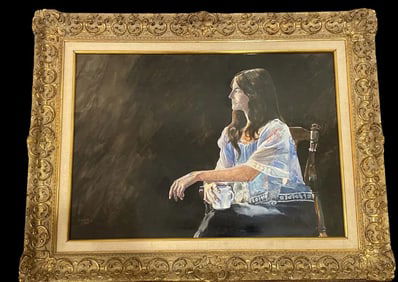 Woman Portrait Water Color Art Painting by Tom Darrah