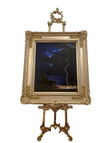 1987 Spooked Western Storm Oil on Canvas by Hayes