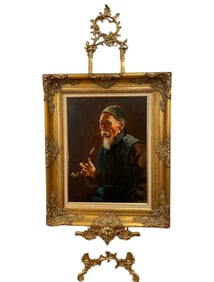 Chinese Man Portrait Oil Painting by L. Yung