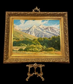 Large Landscape Oil on Panel Painting by Wezwik Signed