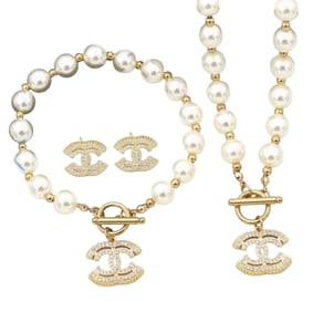 Chanel Necklace, Bracelet and Earrings set