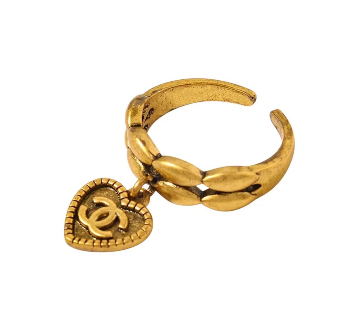 Chanel Gold Heart Ring (1 of 1)