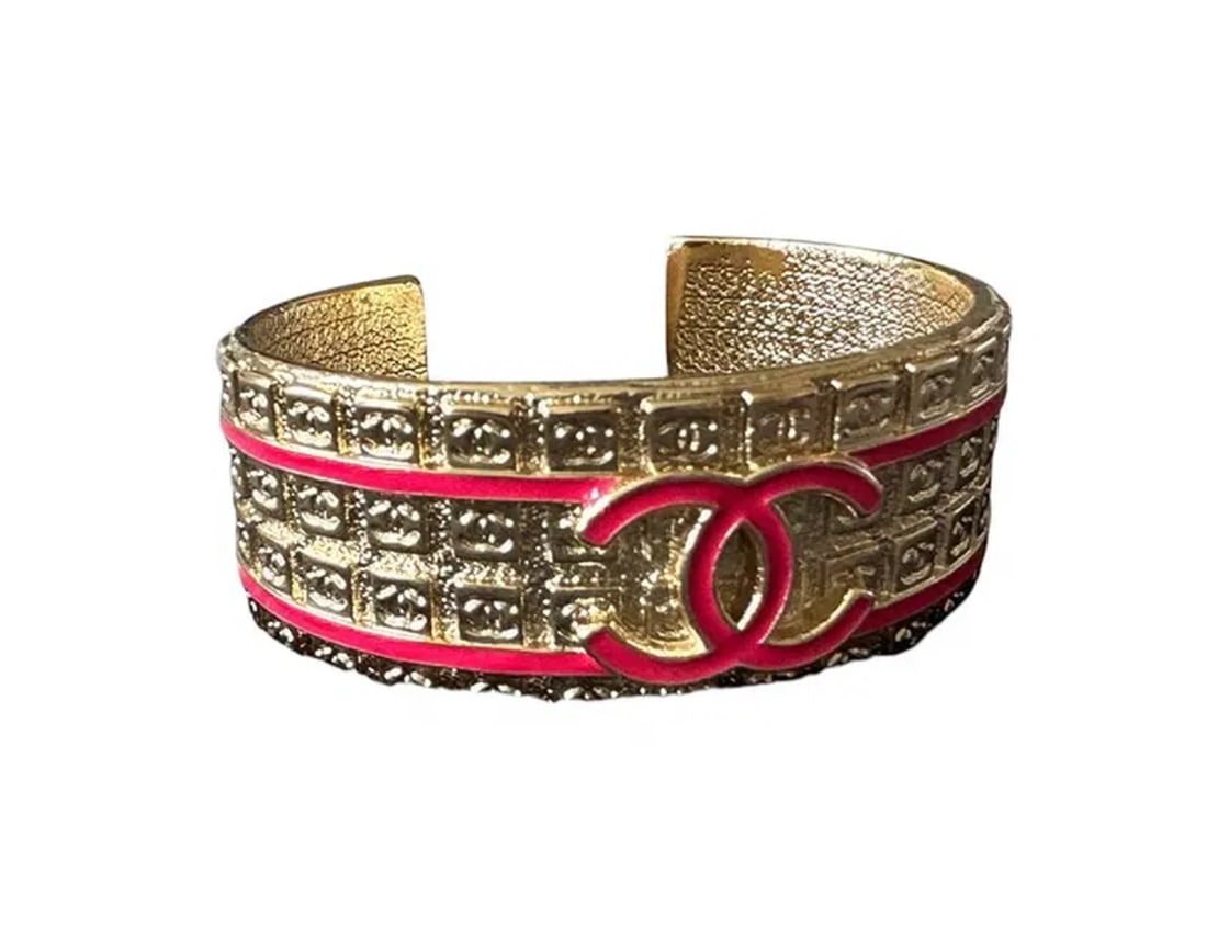 Chanel Gold and Pink Bracelet: Includes box - Shipping only. Please review all the pictures before bidding. All sales are final.