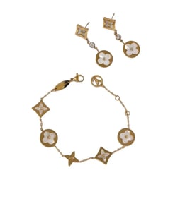 Louis Vuitton Bracelet and Earrings Set