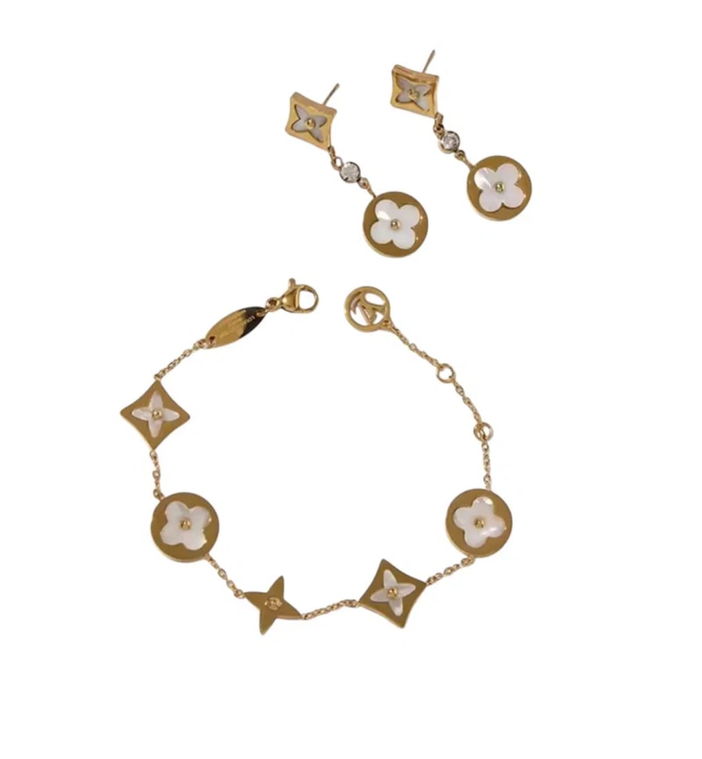 Louis Vuitton Bracelet and Earrings Set (1 of 1)