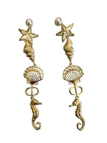 Dior Seahorse Shell Earrings