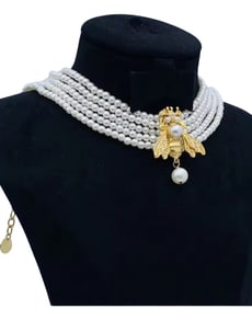 Dior Pearl Bee Necklace