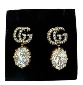 Gucci Double G Earrings With Crystal