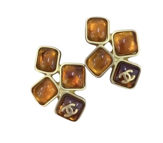 Chanel Vintage Brown Earrings