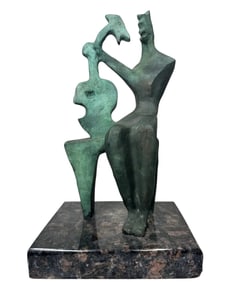 Henry Moore Abstract Bronze Statue